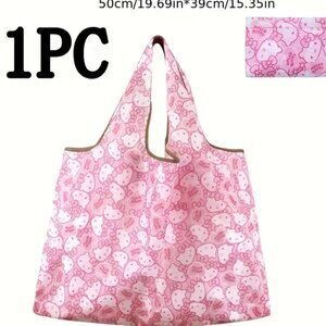 Sanrio Hello Kitty 1pc Large Capacity Foldable Tote Bag - NEW - 19.69 L x 15.35W